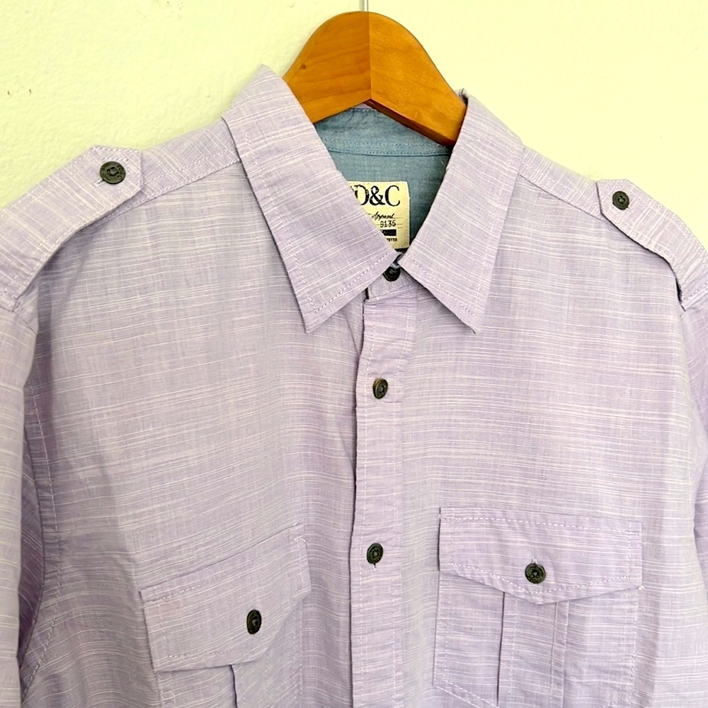 New! PD&C Casual Button Down Cotton Shirt Lavender